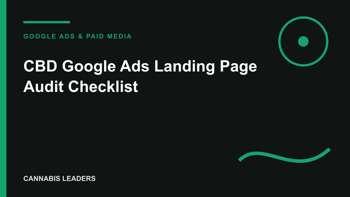CBD Google Ads Landing Page Audit Checklist editorial cover